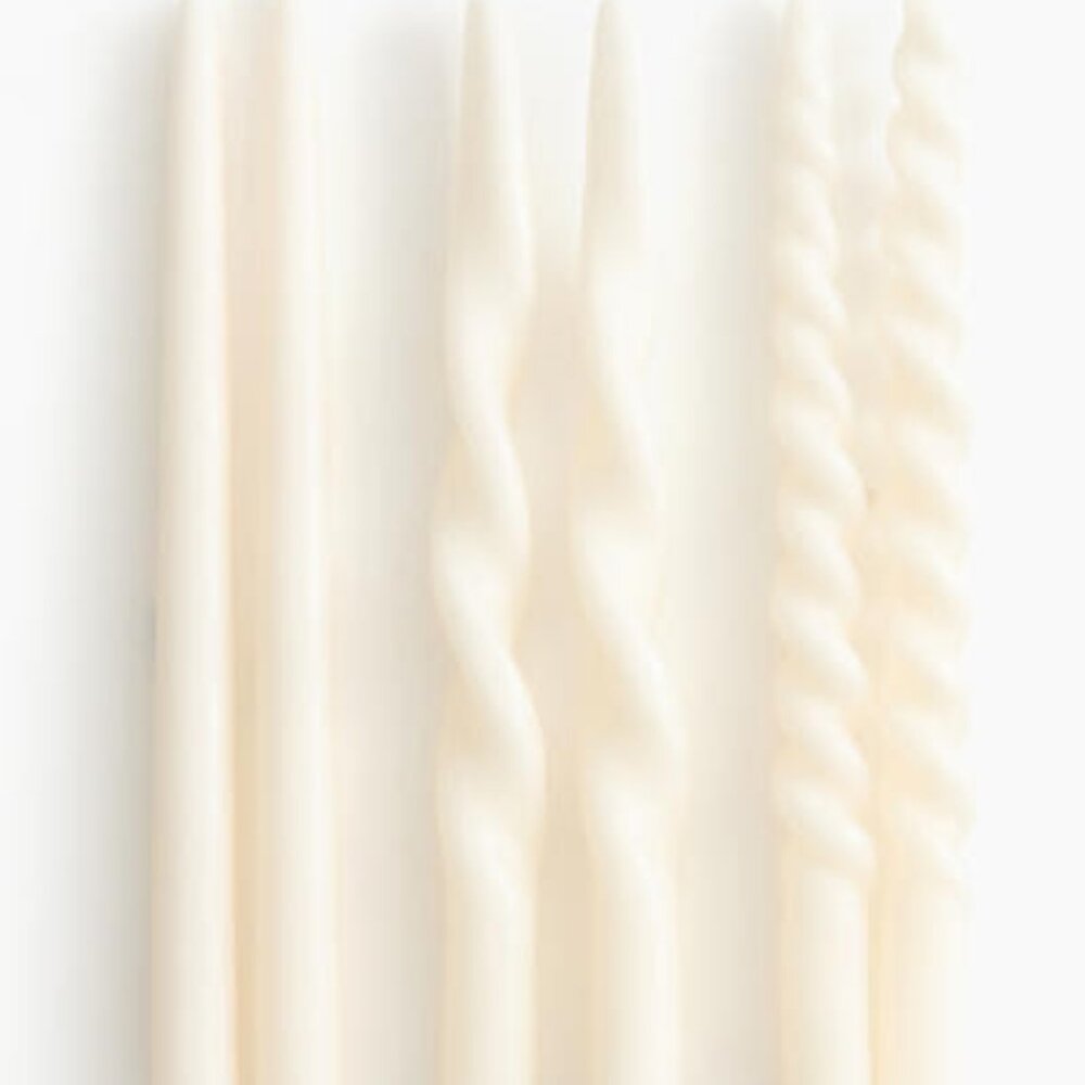 2 Boxes H&M Home White Taper Candles (12 total) – Wedding/Event Decor